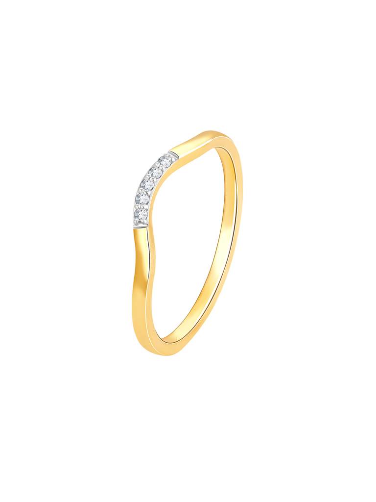 Giva 14K Yellow Gold Wave And Shine Diamond Ring  Gifts For Women & Girls : GDLR0193