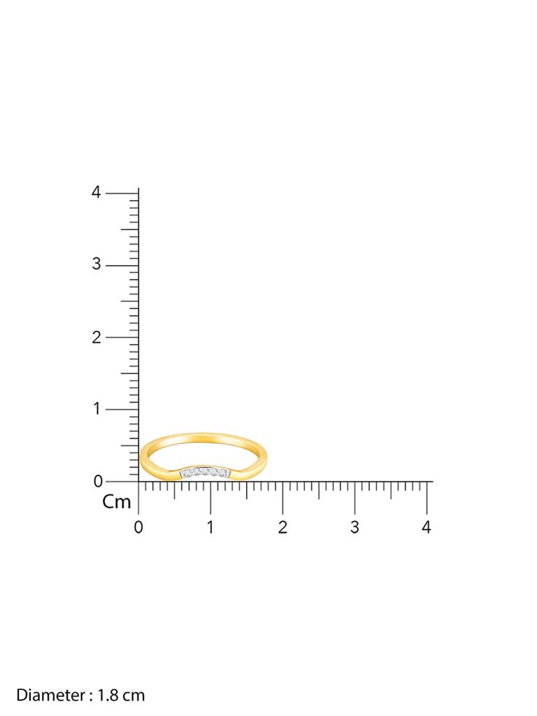 Giva 14K Yellow Gold Wave And Shine Diamond Ring  Gifts For Women & Girls : GDLR0193