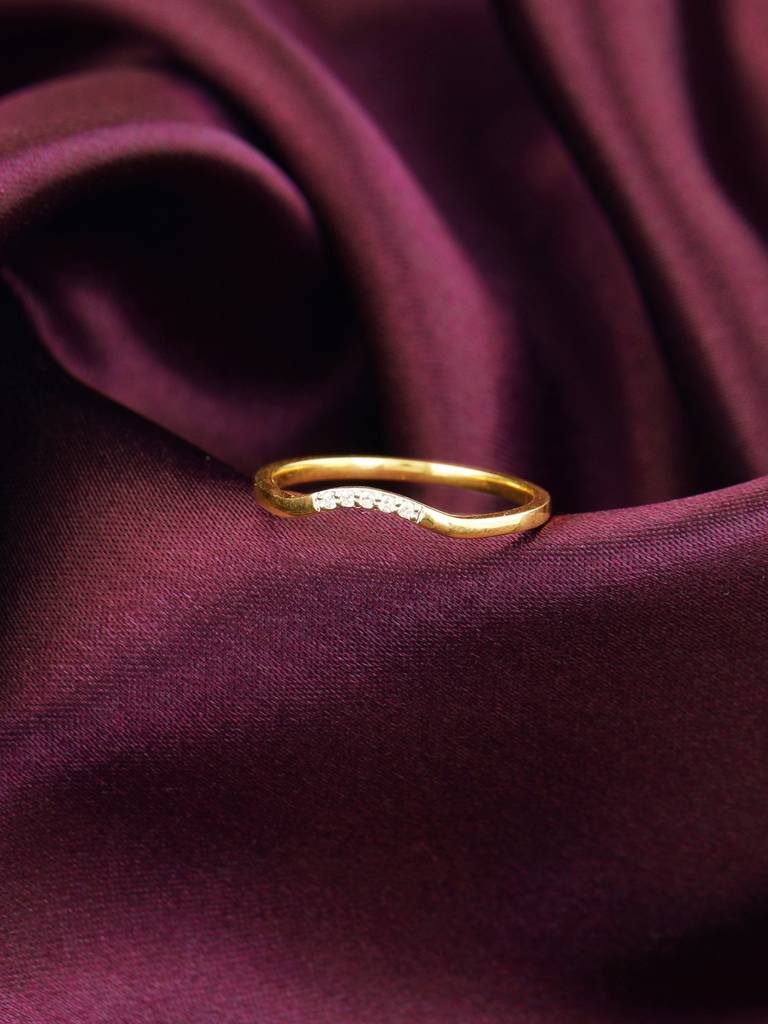 Giva 14K Yellow Gold Wave And Shine Diamond Ring  Gifts For Women & Girls : GDLR0193