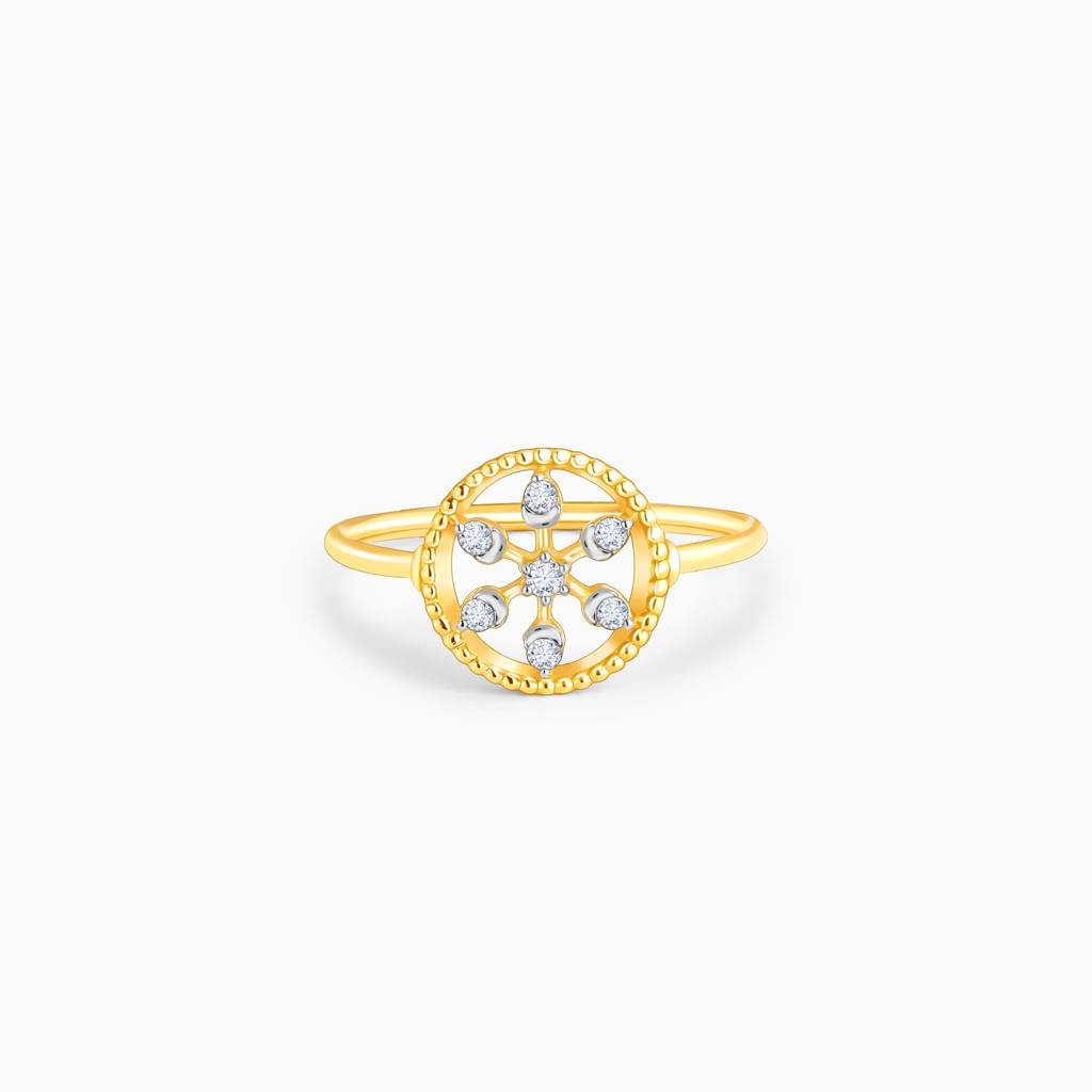 14K Gold Blossoming Fleur Diamond Ring : GDLR0205