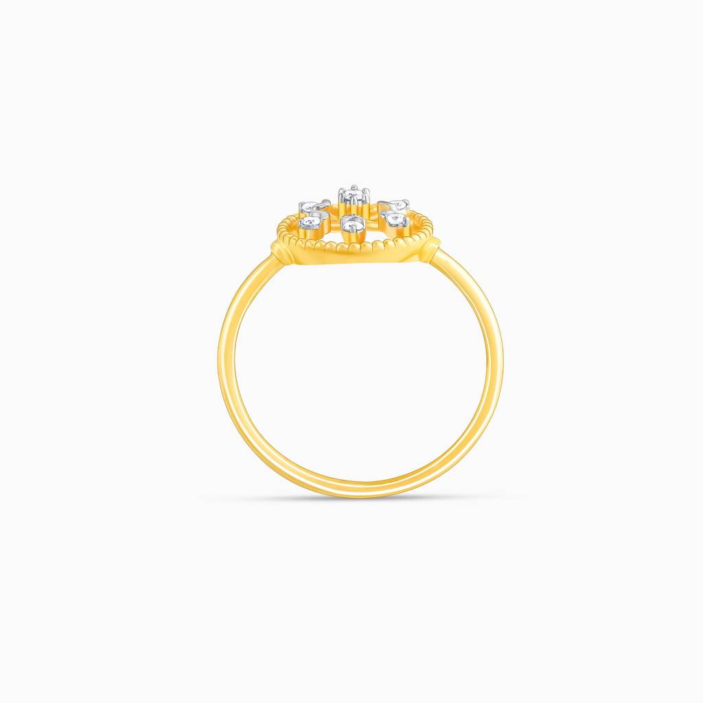 14K Gold Blossoming Fleur Diamond Ring : GDLR0205