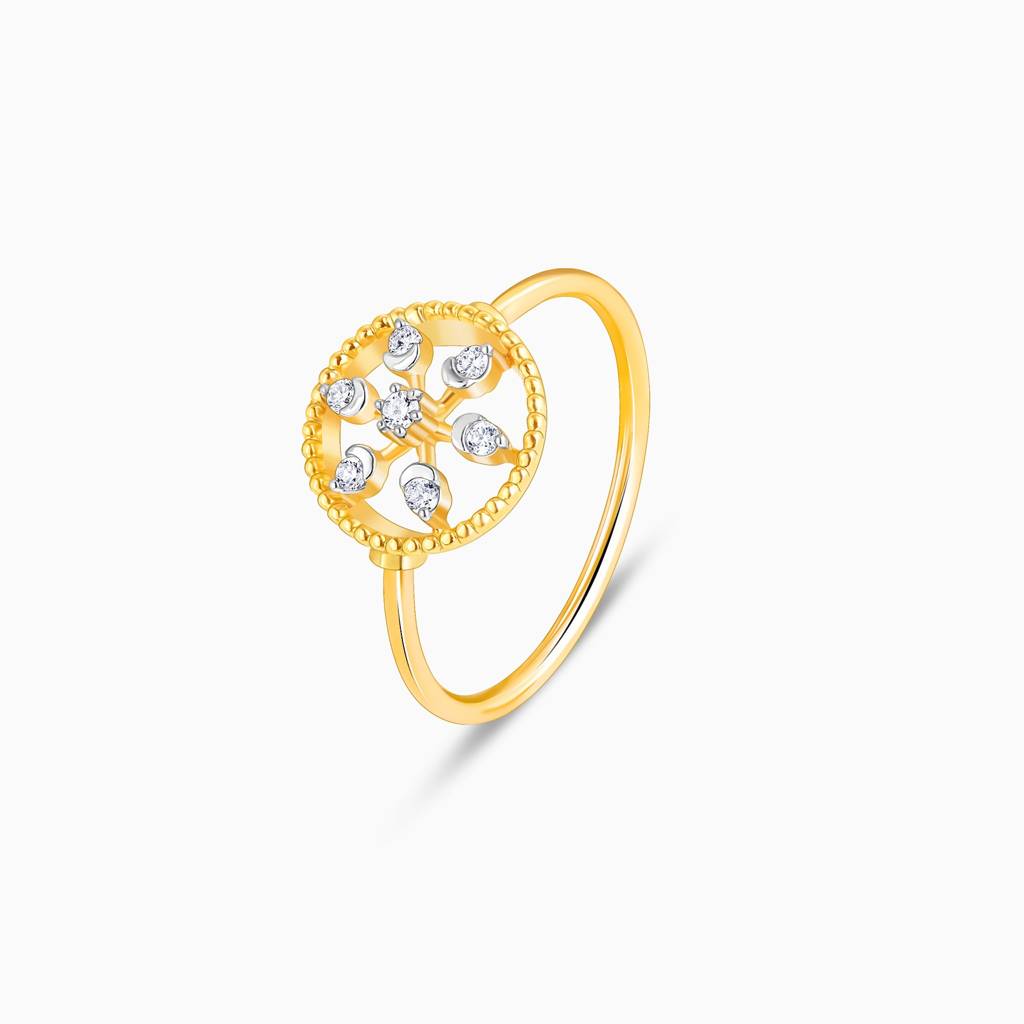 14K Gold Blossoming Fleur Diamond Ring : GDLR0205