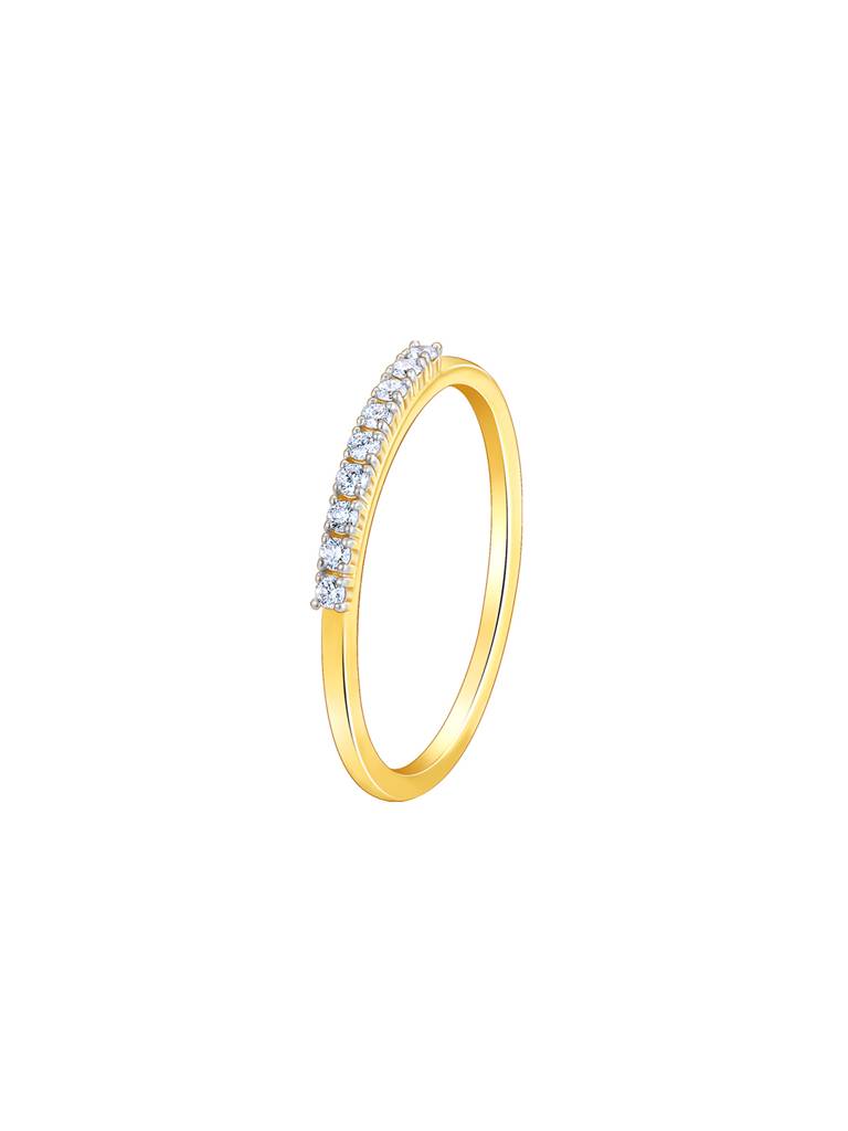 14K Yellow Gold Sparkling Diamond Ring : GDLR0208