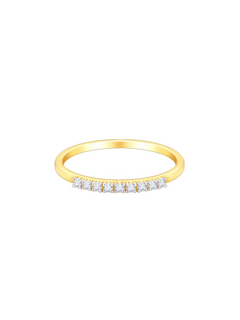 14K Yellow Gold Sparkling Diamond Ring : GDLR0208