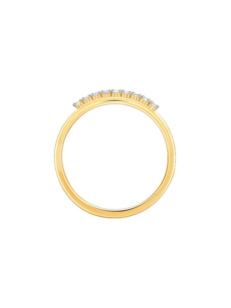 14K Yellow Gold Sparkling Diamond Ring : GDLR0208