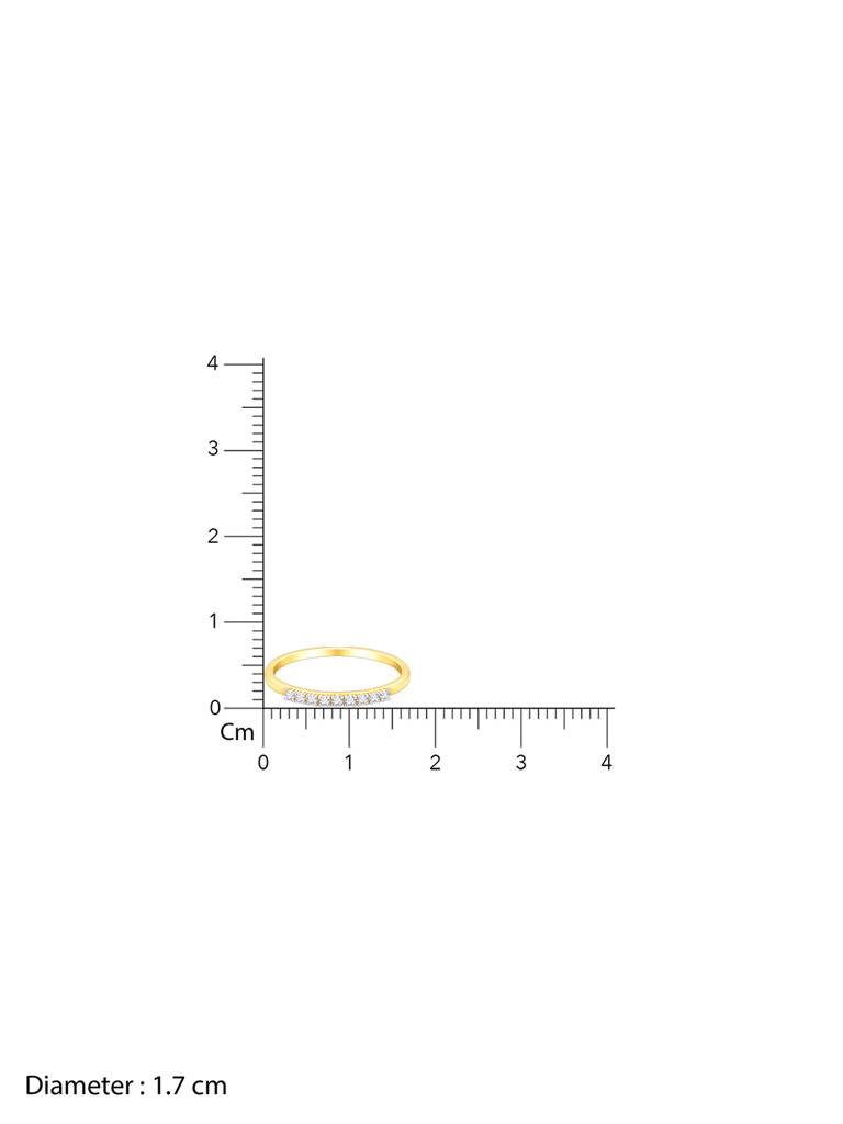 14K Yellow Gold Sparkling Diamond Ring : GDLR0208