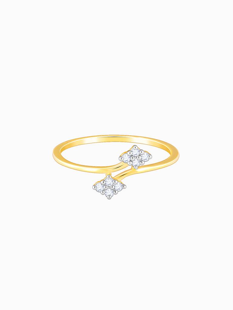 14K Yellow Gold Floral Tango Diamond Ring : GDLR0212