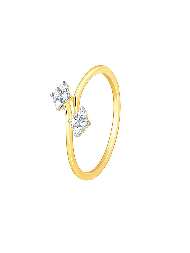 14K Yellow Gold Floral Tango Diamond Ring : GDLR0212