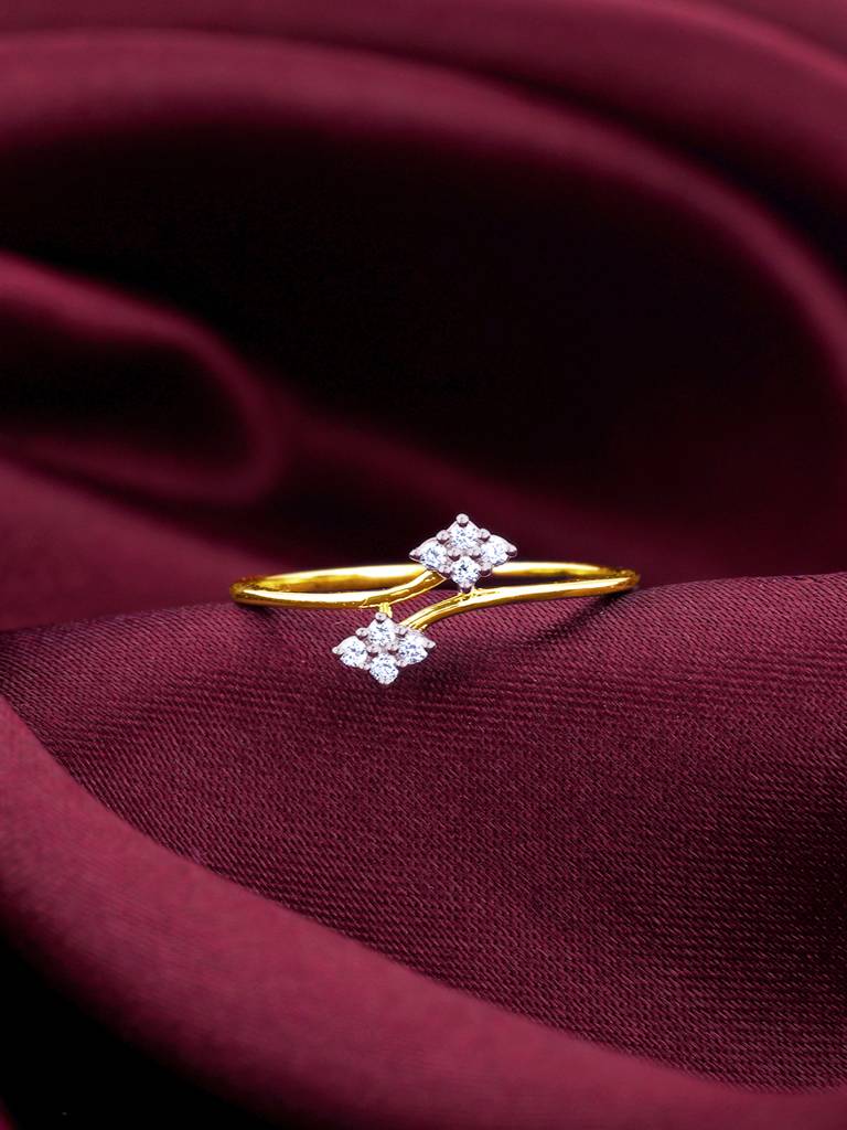 14K Yellow Gold Floral Tango Diamond Ring : GDLR0212