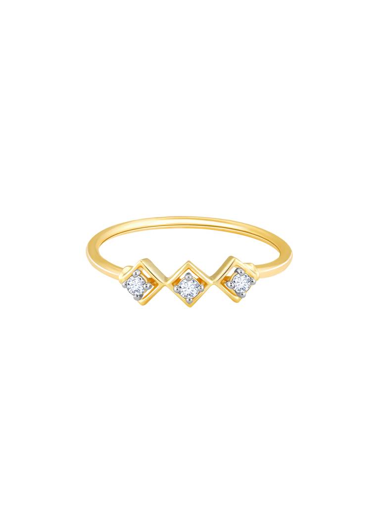 14K Yellow Gold Classic Triplet Diamond Ring : GDLR0224