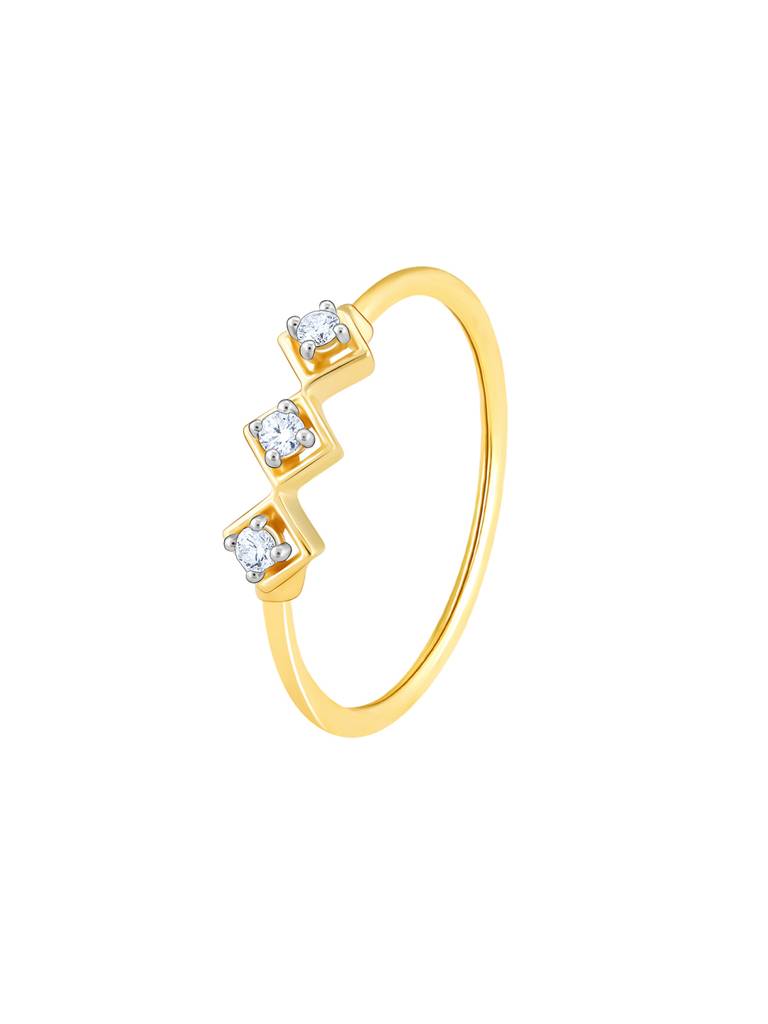 14K Yellow Gold Classic Triplet Diamond Ring : GDLR0224