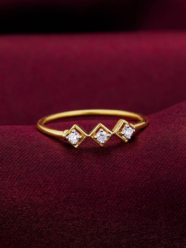 14K Yellow Gold Classic Triplet Diamond Ring : GDLR0224