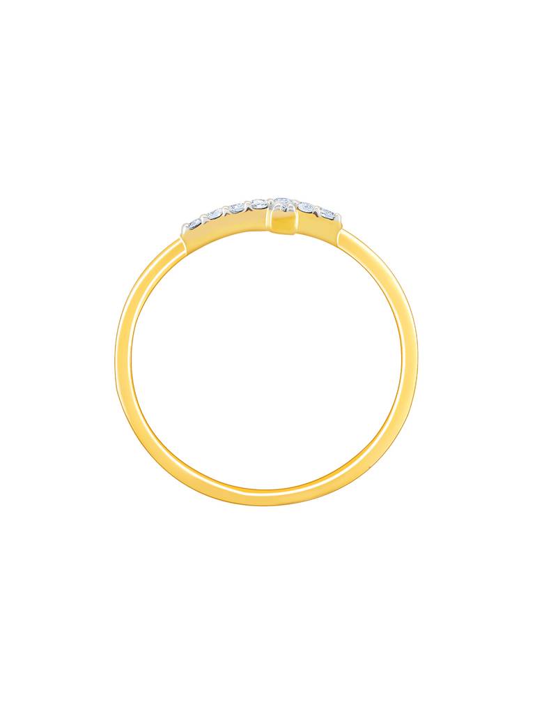 14K Yellow Gold Cross Diamond Ring : GDLR0227