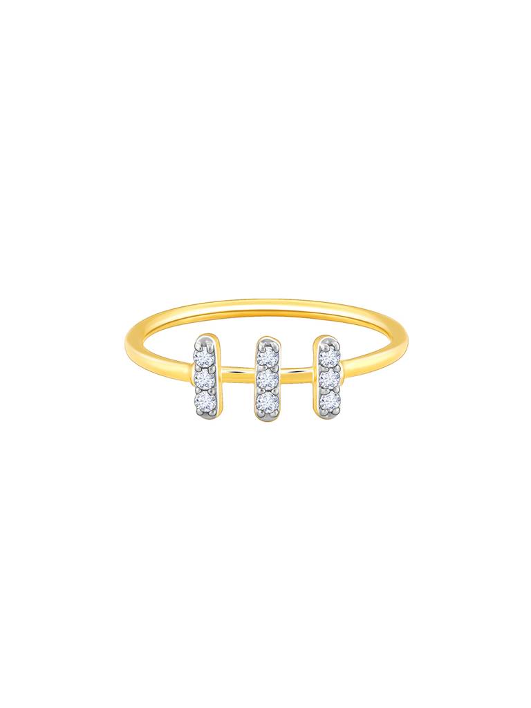 14K Yellow Gold Tribar Diamond Ring : GDLR0228