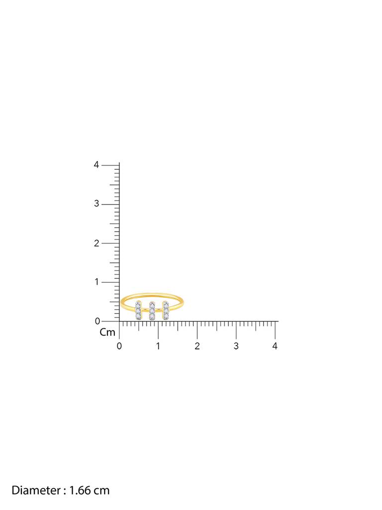 14K Yellow Gold Tribar Diamond Ring : GDLR0228