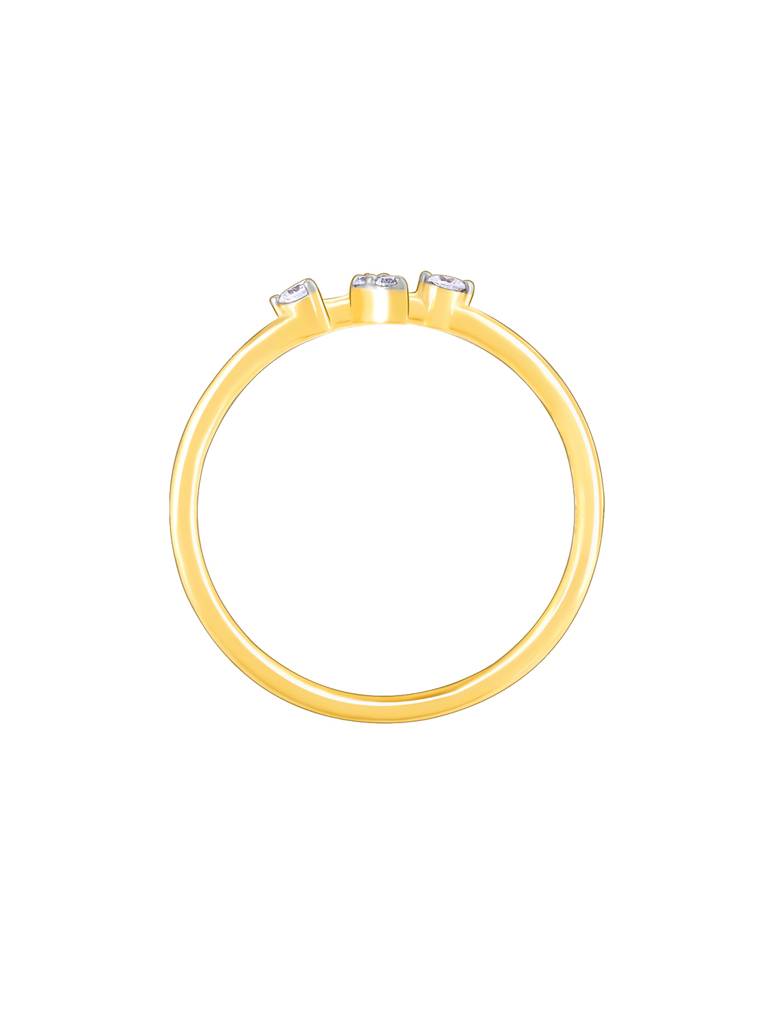 14K Yellow Gold Whimsical Leaves Diamond Ring : GDLR0233