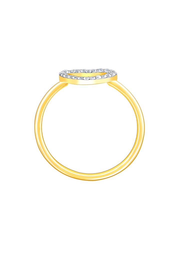 14K Yellow Gold Delicate Heart Diamond Ring : GDLR0238