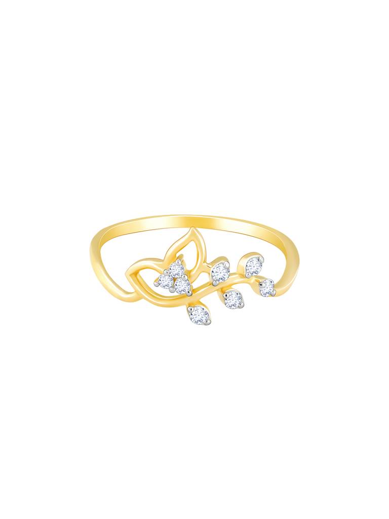 14K Yellow Gold Magnificent Petals Diamond Ring : GDLR0245
