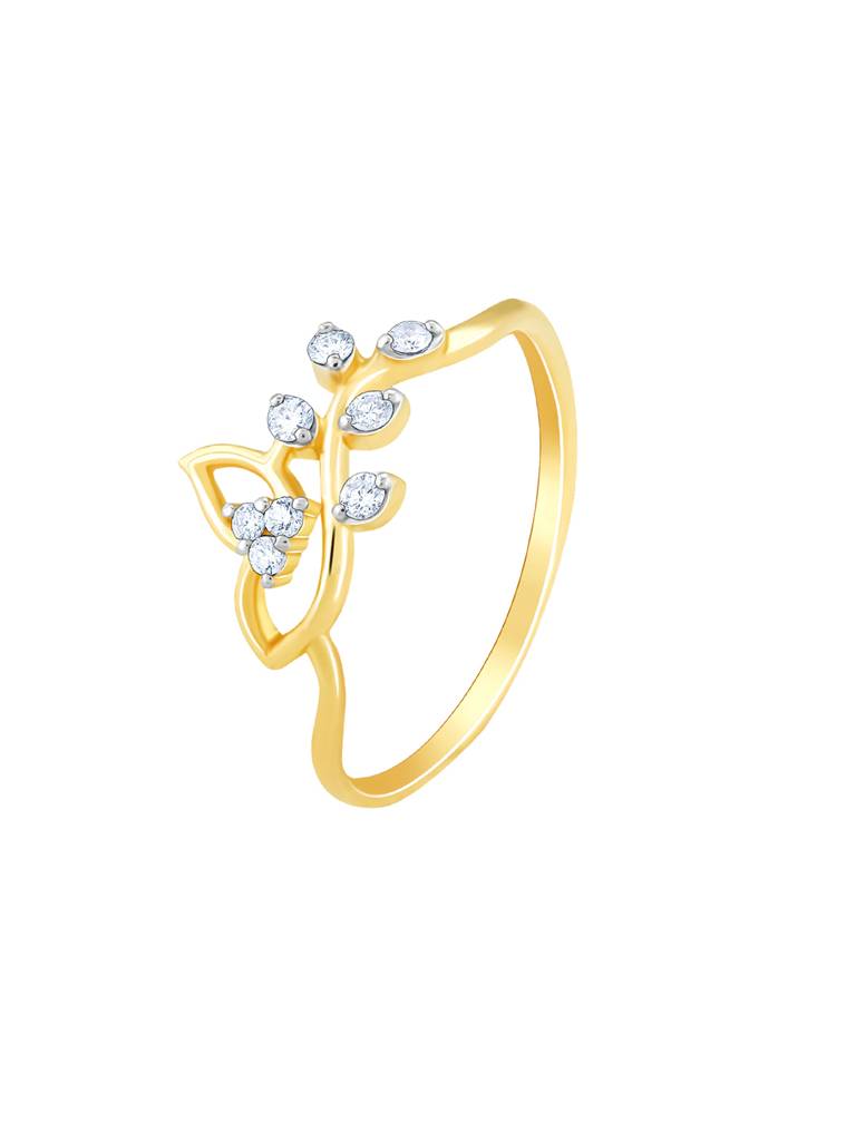 14K Yellow Gold Magnificent Petals Diamond Ring : GDLR0245