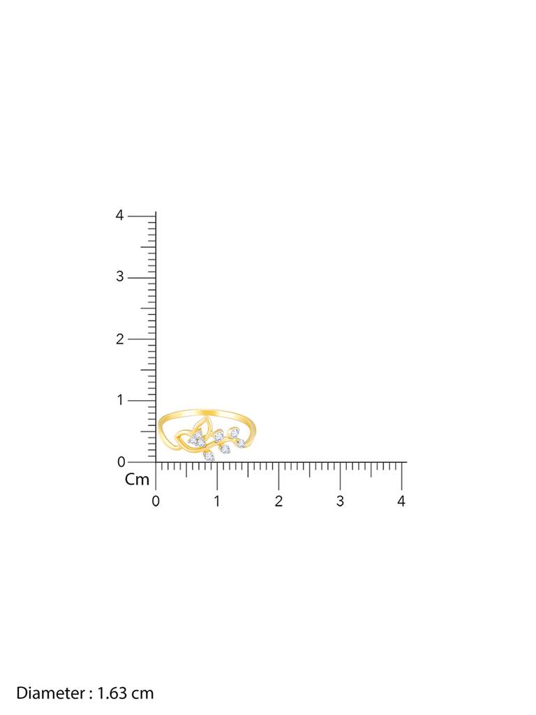 14K Yellow Gold Magnificent Petals Diamond Ring : GDLR0245