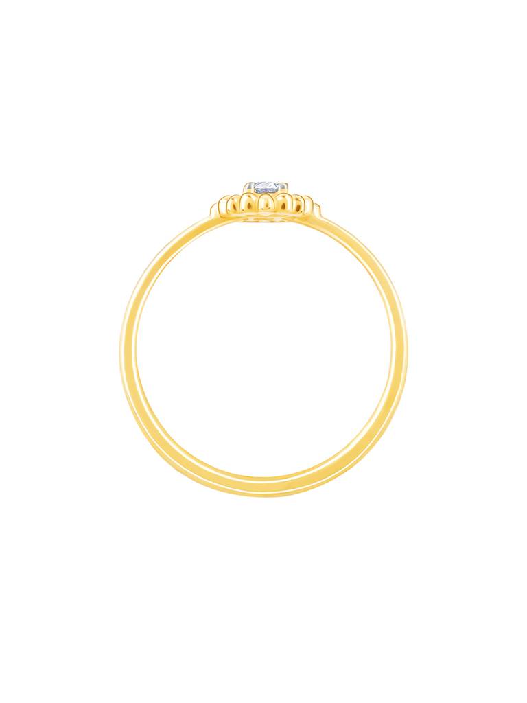 14K Yellow Gold Floweret Diamond Ring : GDLR0253