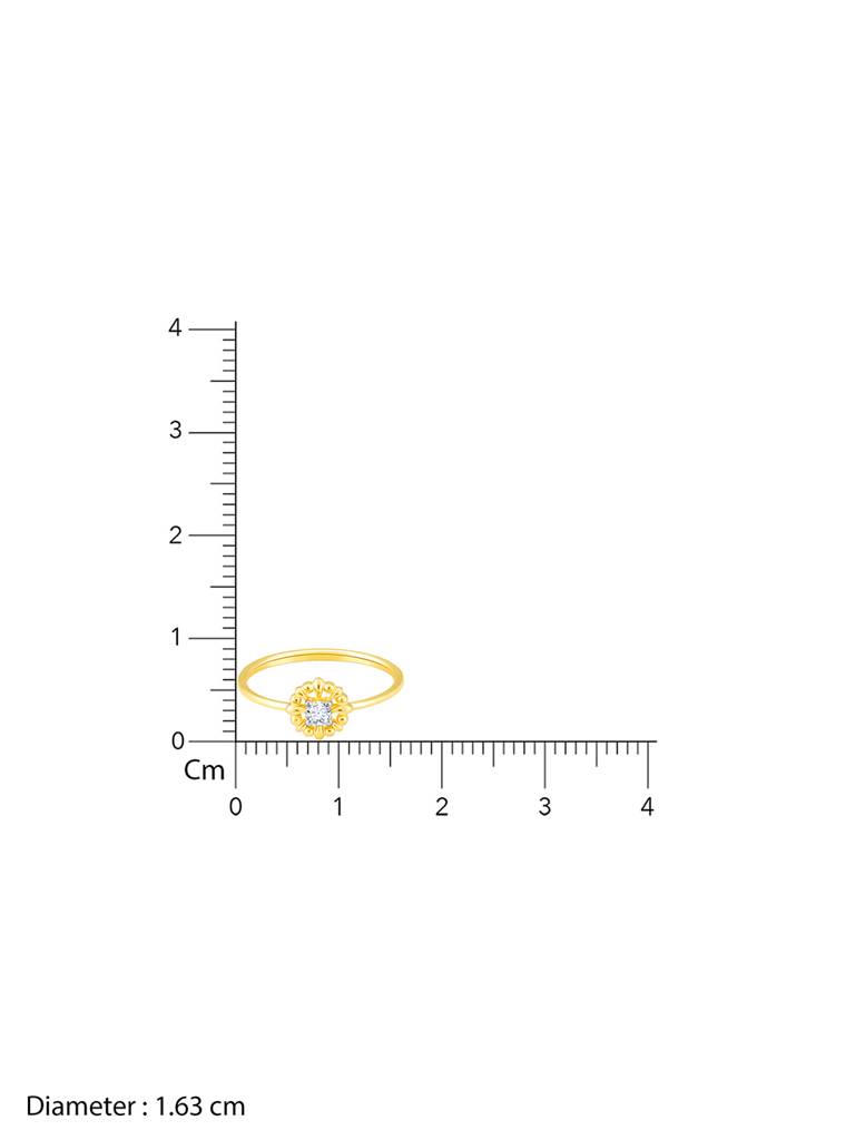 14K Yellow Gold Floweret Diamond Ring : GDLR0253