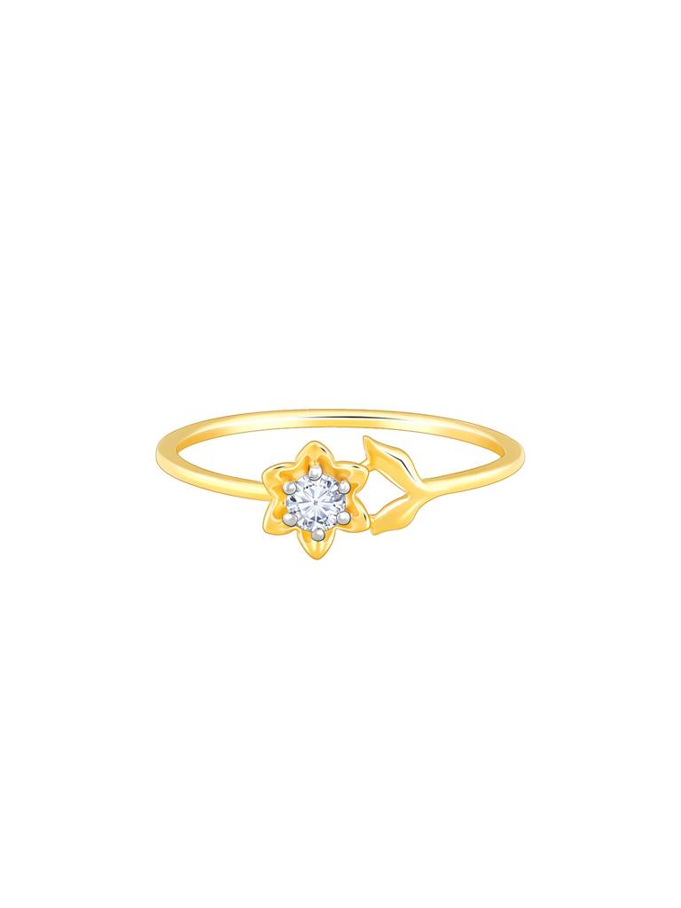 14K Yellow Gold Magnolia Diamond Ring : GDLR0255