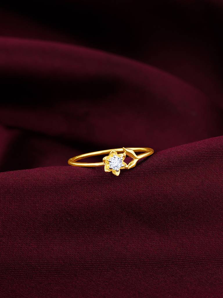 14K Yellow Gold Magnolia Diamond Ring : GDLR0255