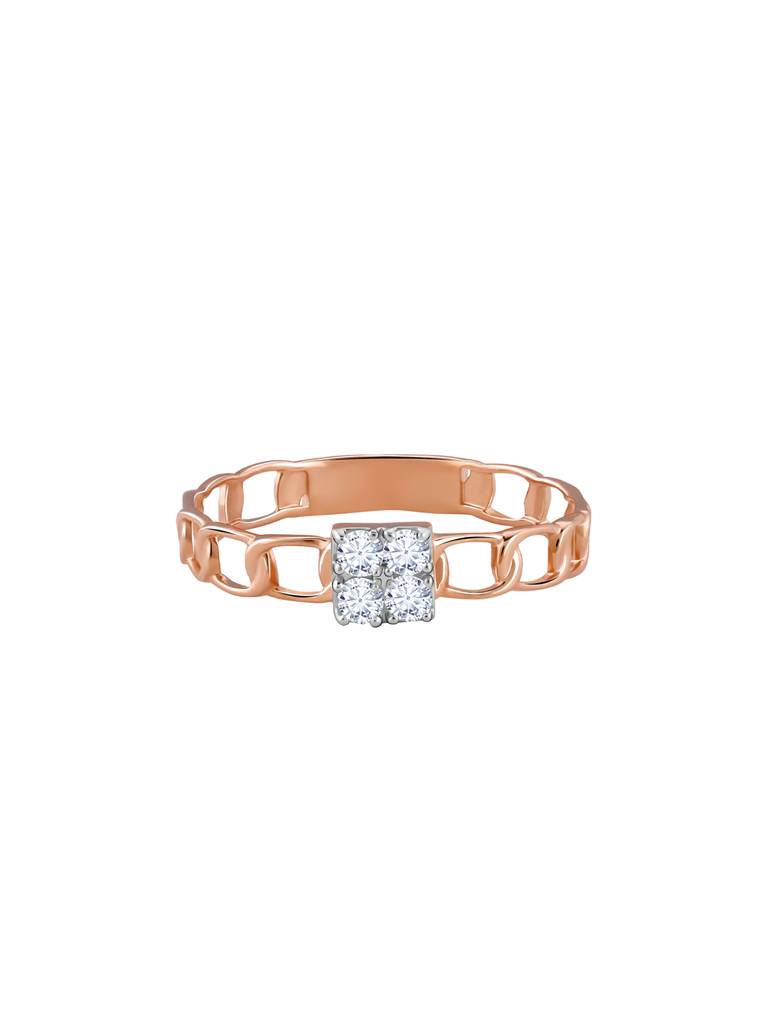 14K Rose Gold Linked Diamond Ring : GDLR0266
