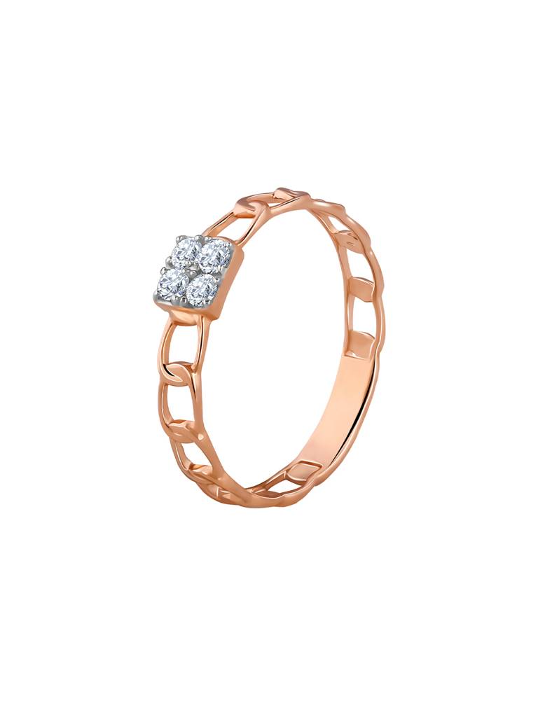14K Rose Gold Linked Diamond Ring : GDLR0266