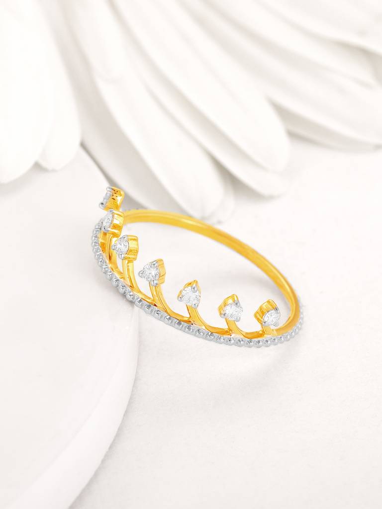 Giva 14K Yellow Gold Girl With A Crown Diamond Ring Indian - 12  Us - 6 Gifts For Women & Girls : GDLR026