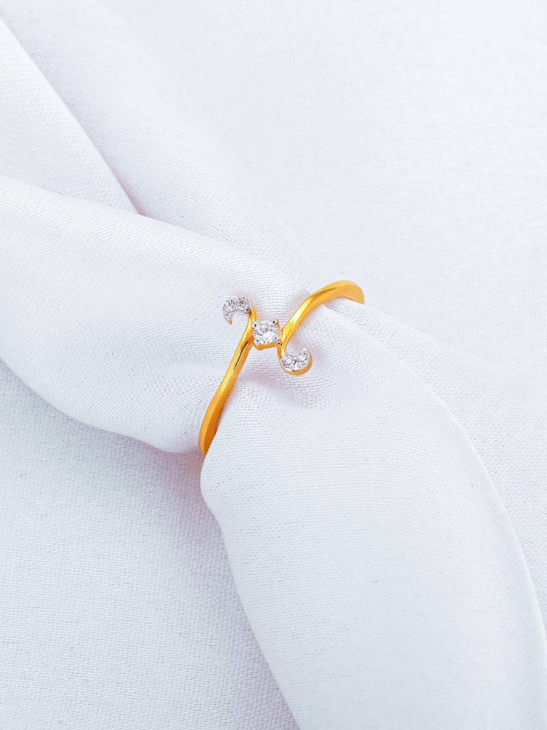 Giva 14K Yellow Gold Fortune Spin Diamond Ring Indian - 12  Us - 6 Gifts For Women & Girls : GDLR027