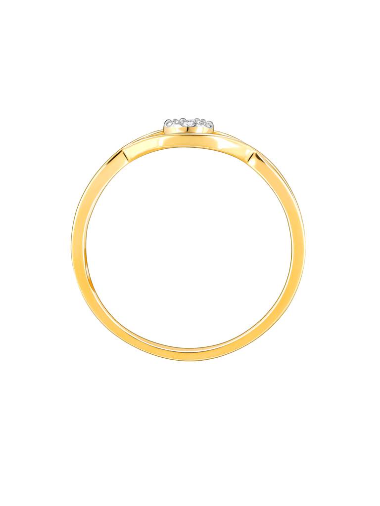 14K Yellow Gold Embraced By Love Diamond Ring : GDLR030