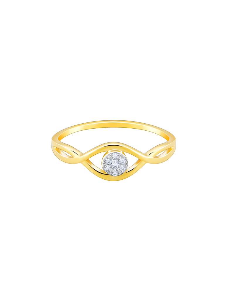 14K Yellow Gold Embraced By Love Diamond Ring : GDLR030