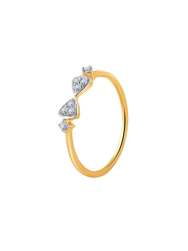 14K Yellow Gold Bow Tie Diamond Ring : GDLR0311