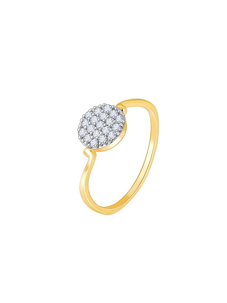 18K Yellow Gold Cluster Diamond Ring : GDLR0341