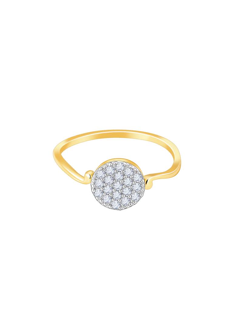 18K Yellow Gold Cluster Diamond Ring : GDLR0341