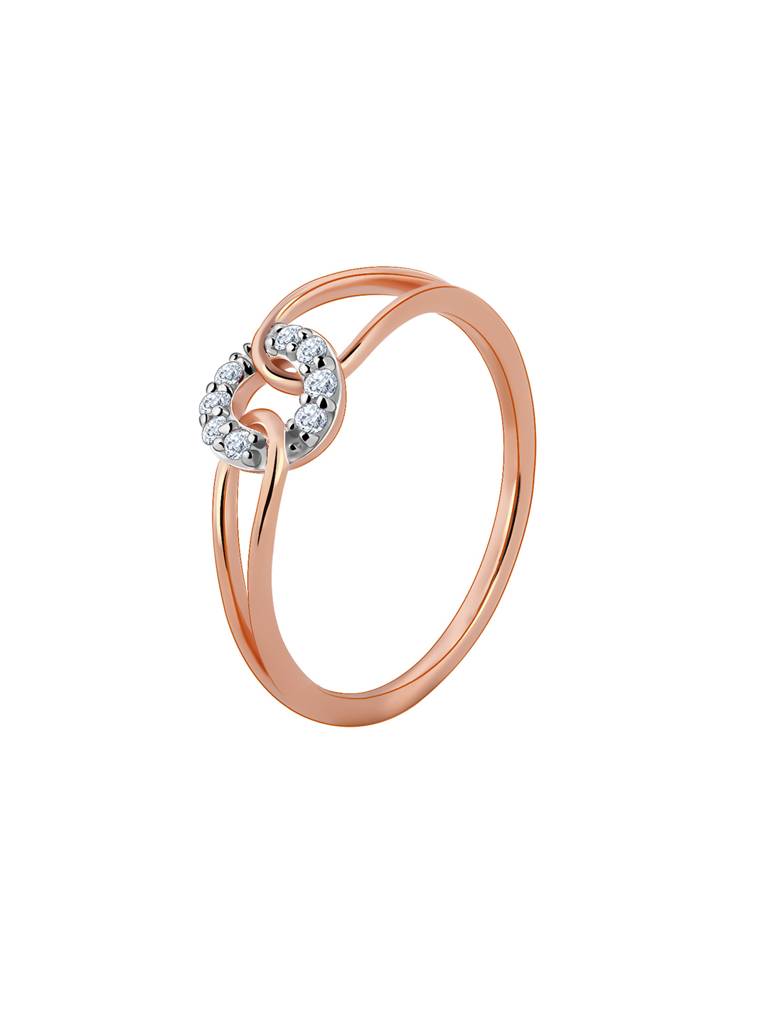 18K Rose Gold Panoramic Diamond Ring : GDLR0347