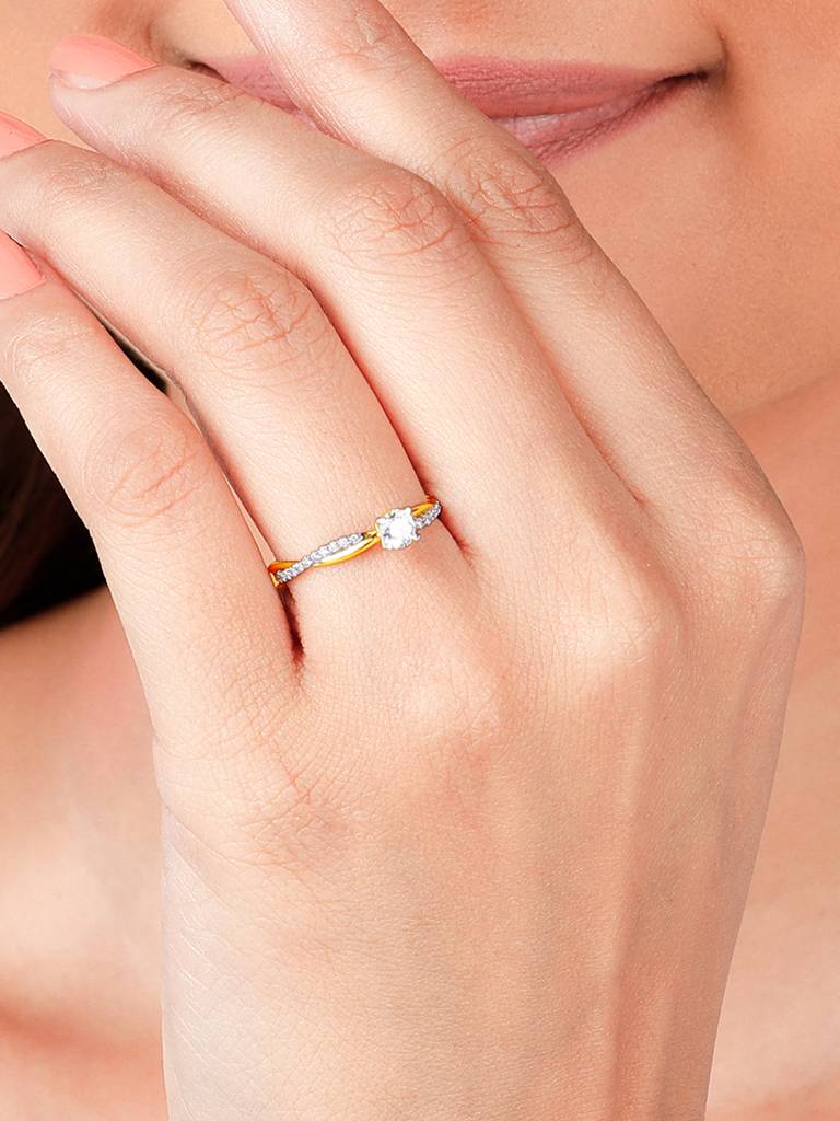 Giva 14K Yellow Gold Bold Beauty Diamond Ring : GDLR034