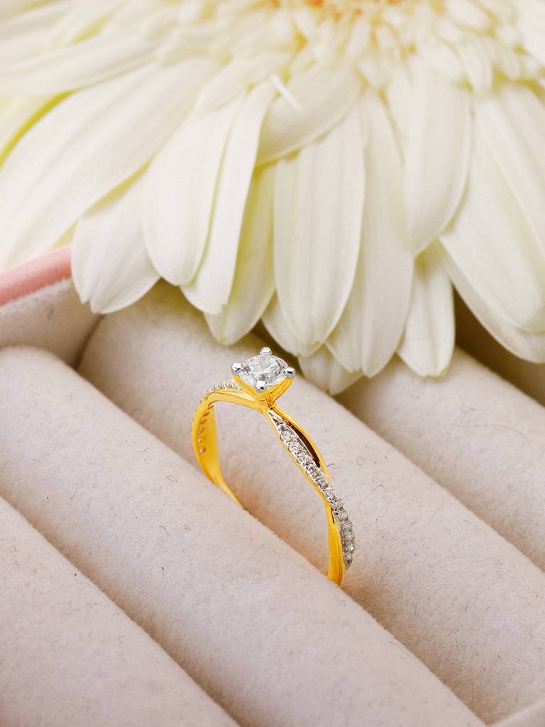 Giva 14K Yellow Gold Bold Beauty Diamond Ring : GDLR034