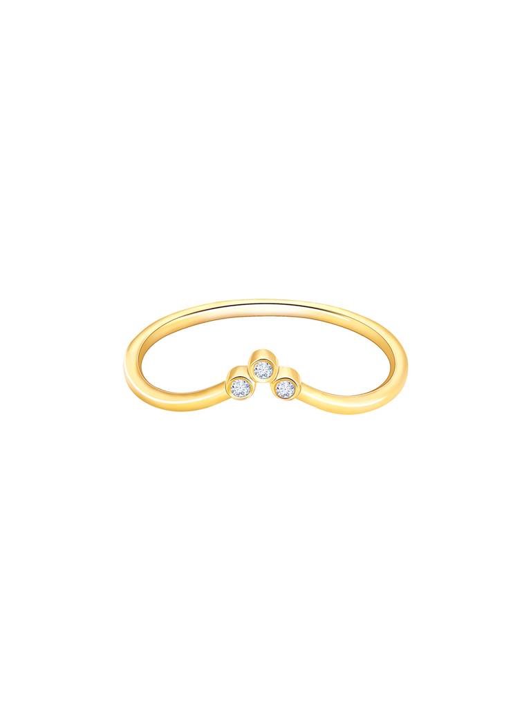 14K Yellow Gold High Peak Diamond Ring : GDLR0350