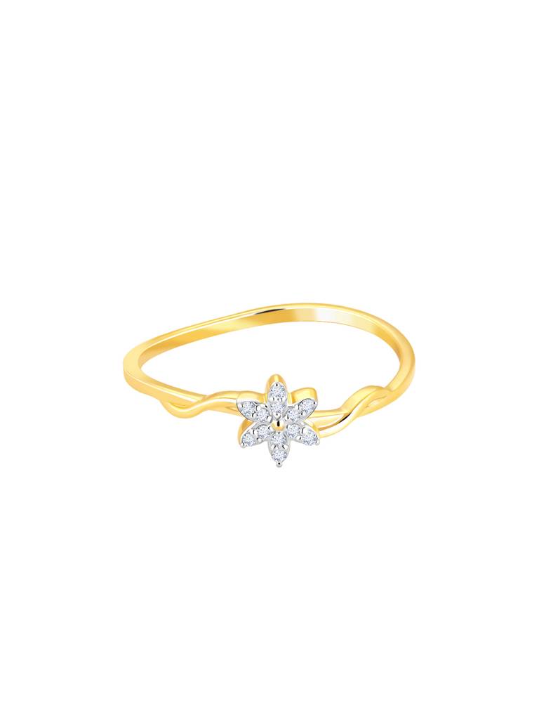 14K Yellow Gold Blooming Jasmine Diamond Ring : GDLR0351