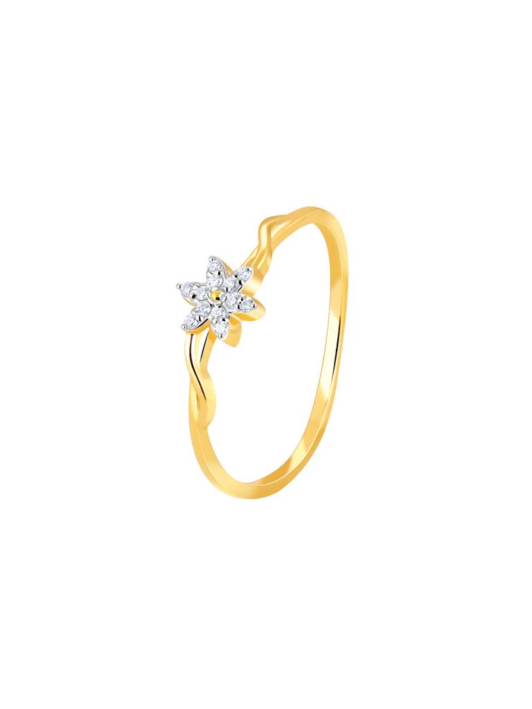 14K Yellow Gold Blooming Jasmine Diamond Ring : GDLR0351