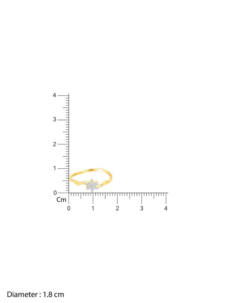 14K Yellow Gold Blooming Jasmine Diamond Ring : GDLR0351