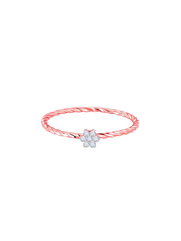 14K Rose Gold Floret Diamond Ring : GDLR0364