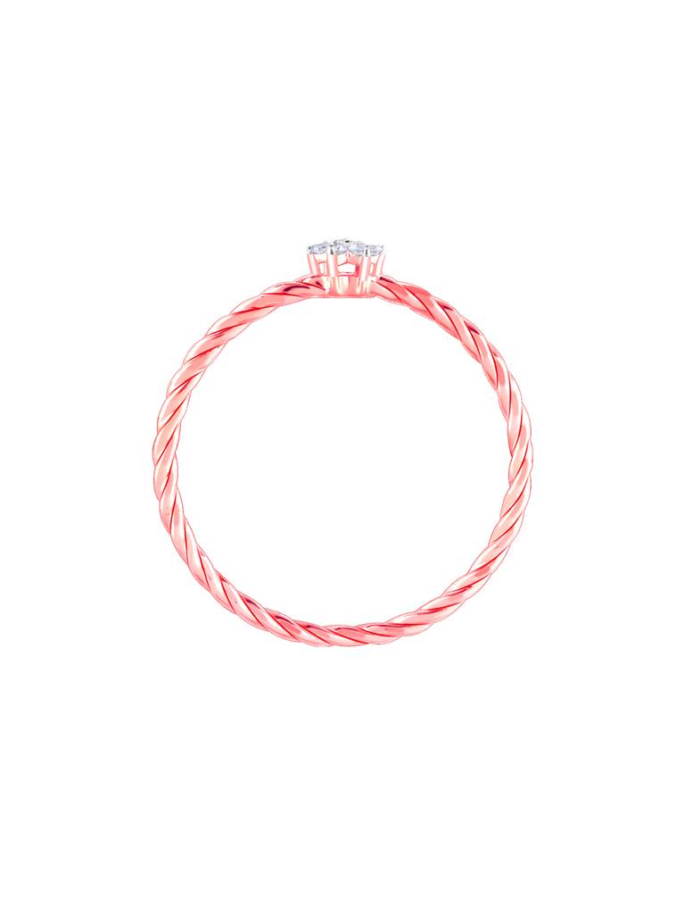 14K Rose Gold Floret Diamond Ring : GDLR0364