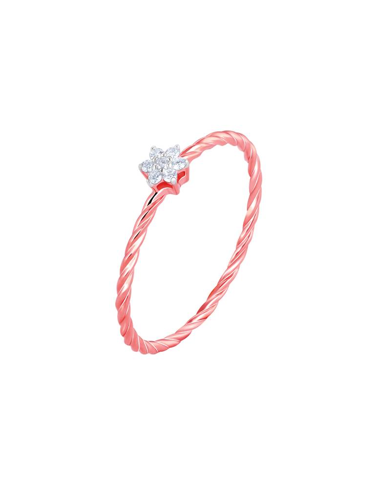 14K Rose Gold Floret Diamond Ring : GDLR0364