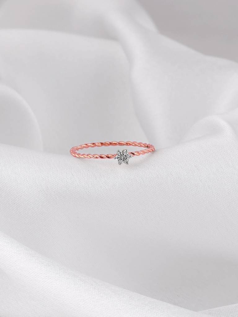 14K Rose Gold Floret Diamond Ring : GDLR0364