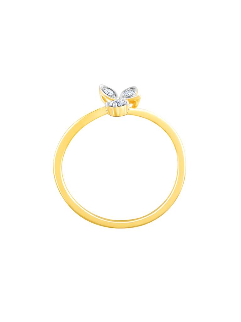 14K Yellow Gold Leaflet Delights Diamond Ring : GDLR0191