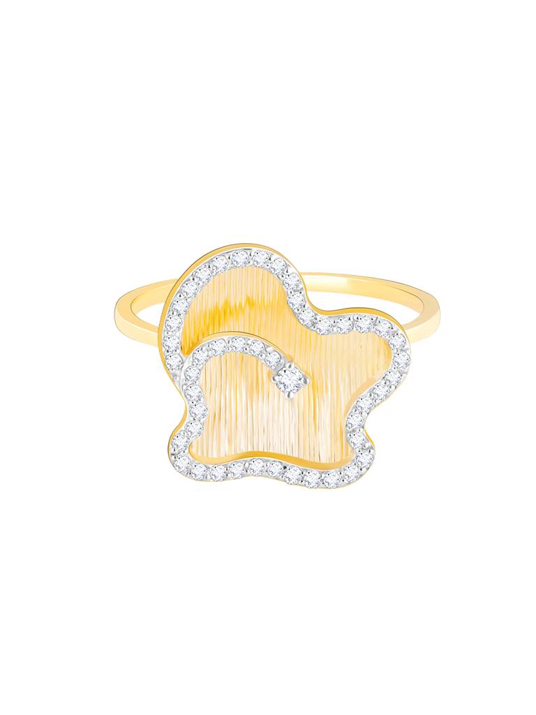 Giva 14K Yellow Gold Party Wear Statement Diamond Ring : GDLR039